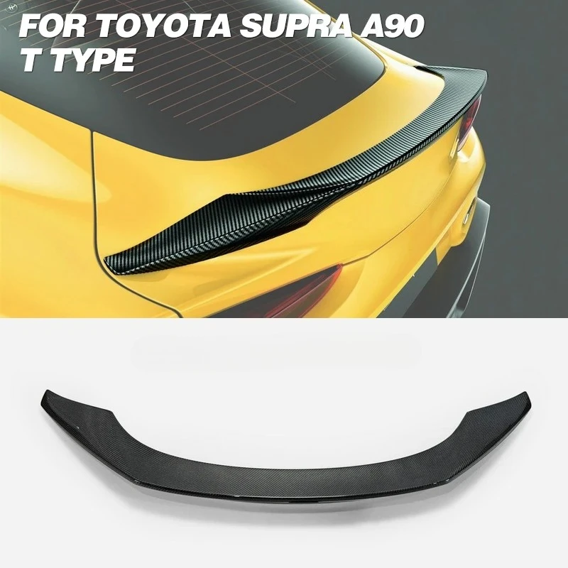 FOR 19+ Supra A90 T Type Double Side Carbon Rear Trunk Spoiler Kit