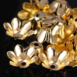 6 8 12mm Stainless Steel Leaf Flower Bead End Caps For Jewelry Making Needlework Spacer Bead Caps Filigree DIY Accessories