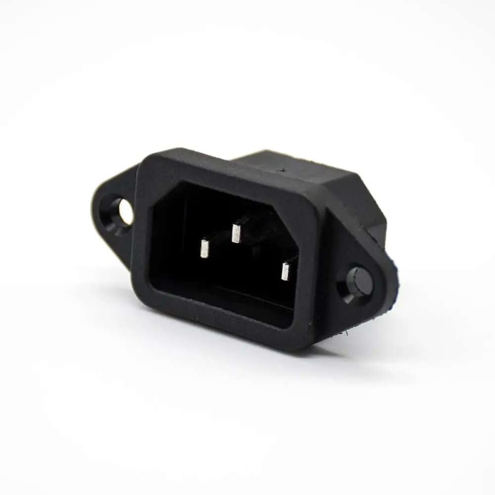 30PCS 3 Pin AC Power Connector Through Hole AC-04 Jack Straight Male with Fuse