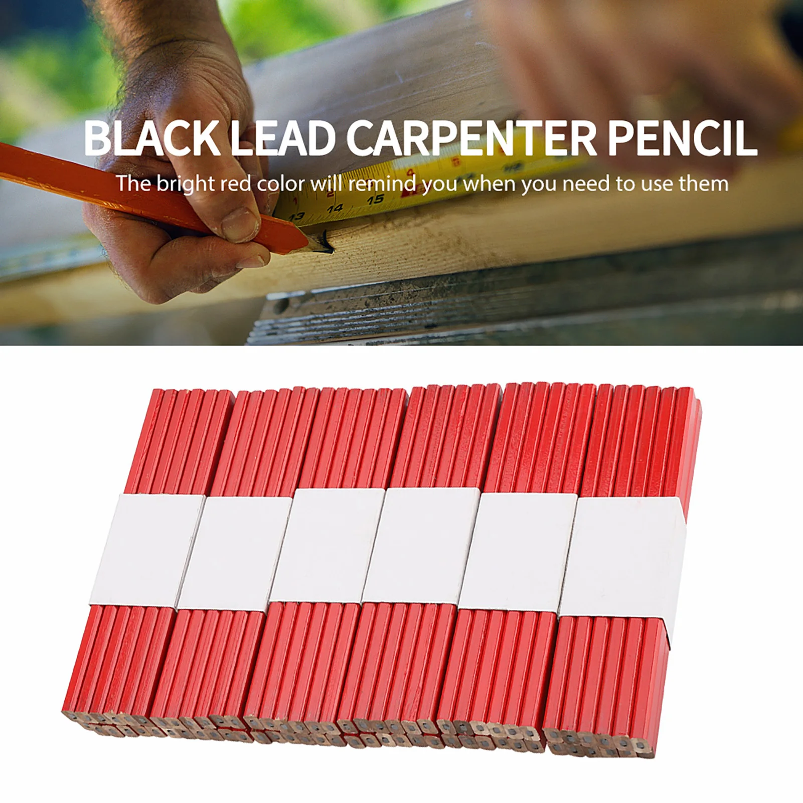 Carpenter Pencil Hard  Carpenter Pencil 175mm Octagonal Red Hard Black  Carpenter Pencil Woodworking Marking Tool