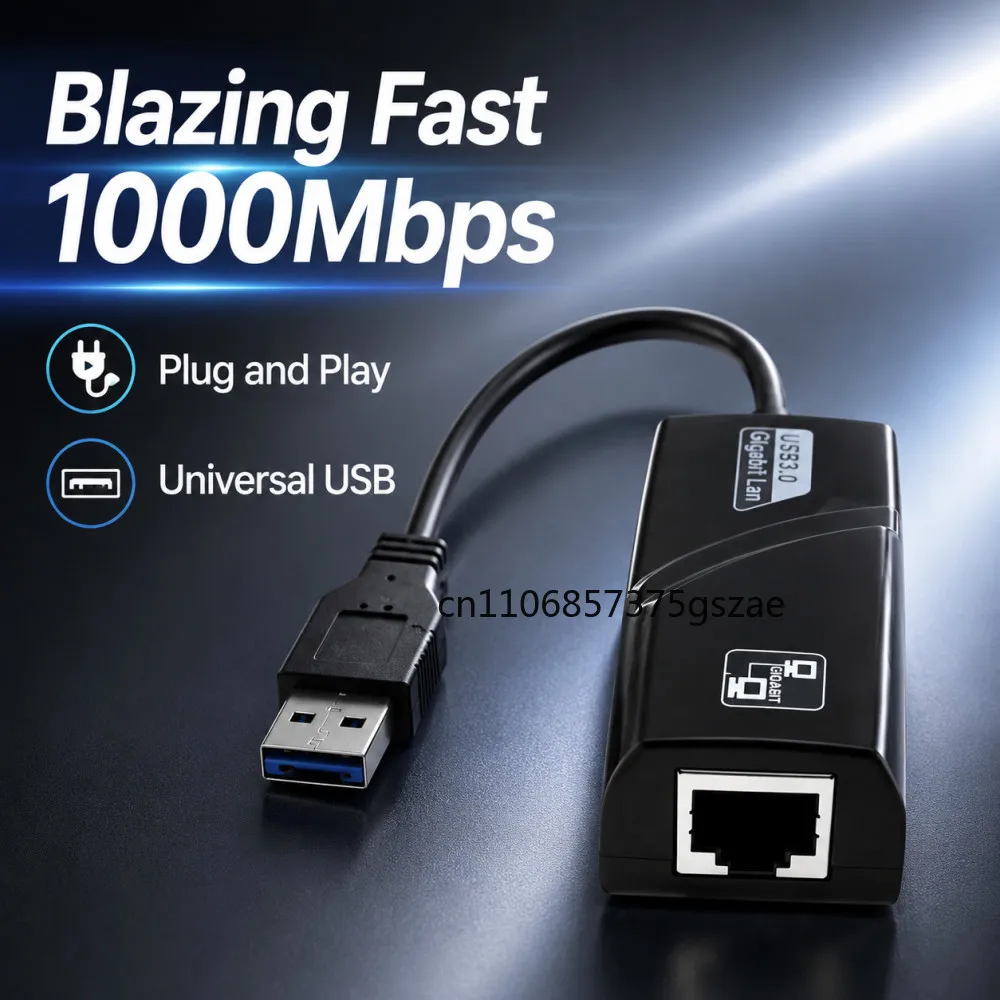 1000Mbps USB 3.0 TypeC To Rj45 Lan Ethernet Wired Adapter Network Cable for PC Macbook Windows Laptop Desktop Plug and Play