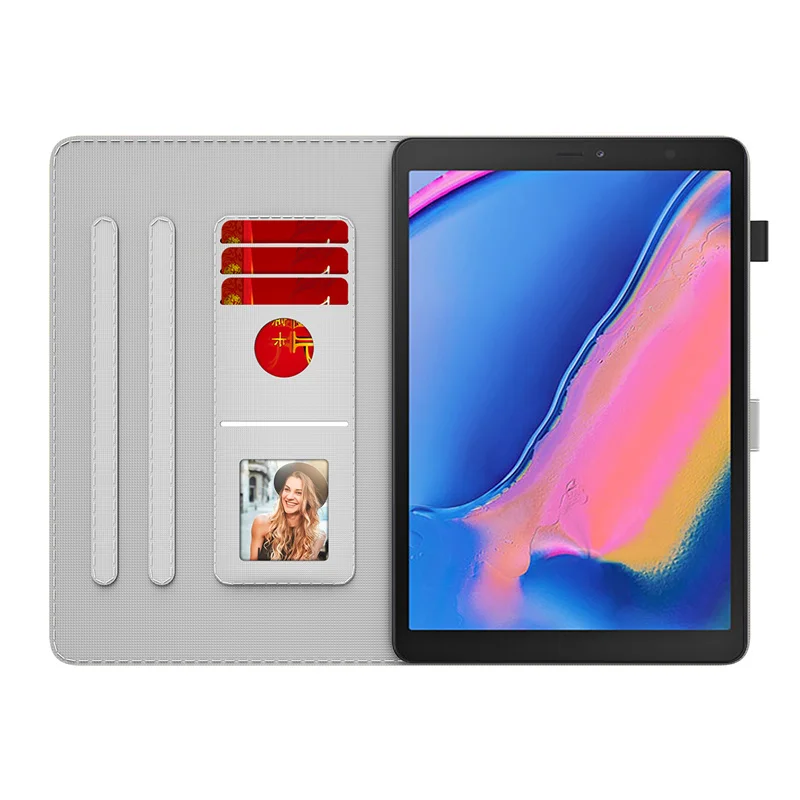 Caso carteira para samsung tab a 8.0 2019 SM-T290 capa de couro do plutônio escudo para 2019 galaxy tab a 8.0 t295 t297 t290 caso coque