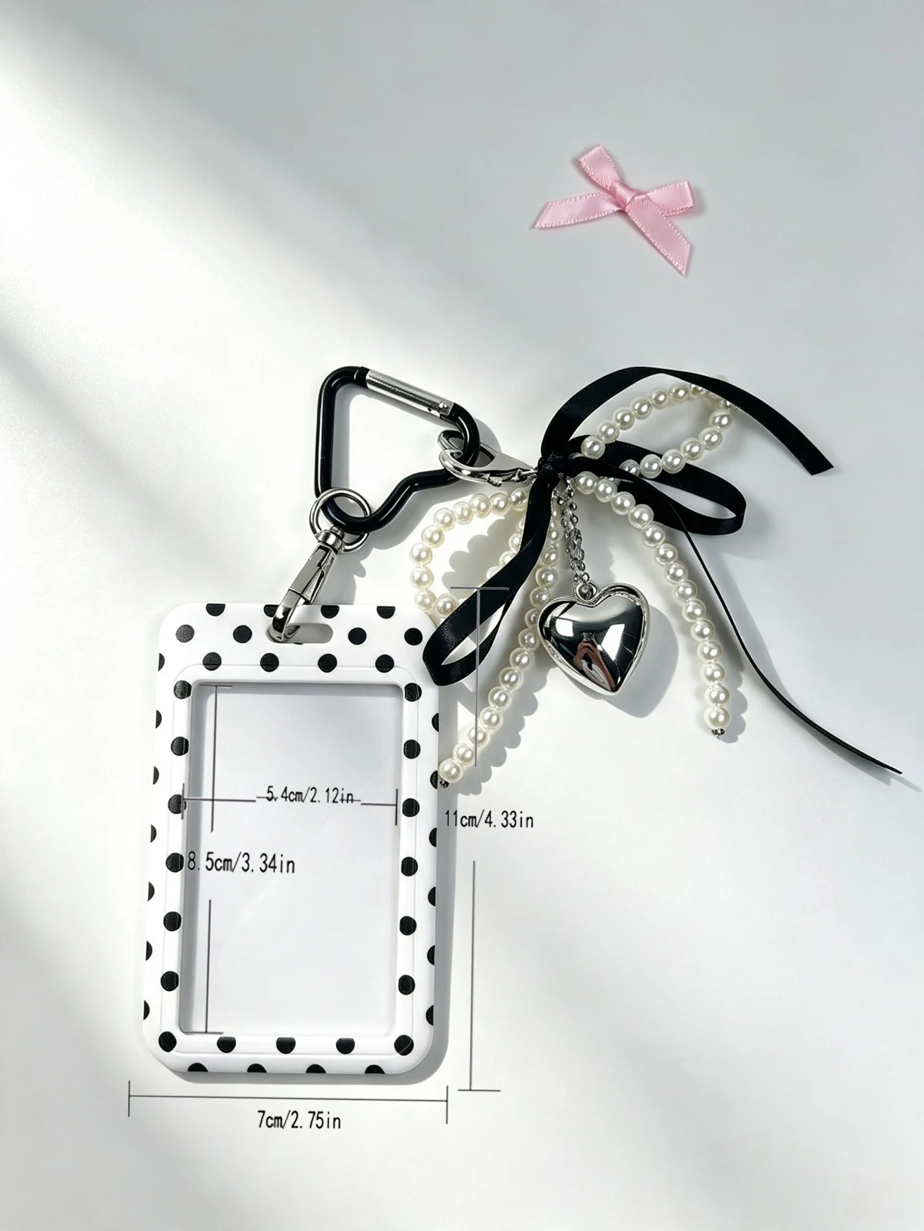 1 Piece of Polka Dot Printed Bowknot Bead Pendant Bag Accessory, Sweet and Cool Y2K Style, Suitable for Decorating Handbags, Crossbody Bags, Backpacks, Bag Charms, Keychains, Etc