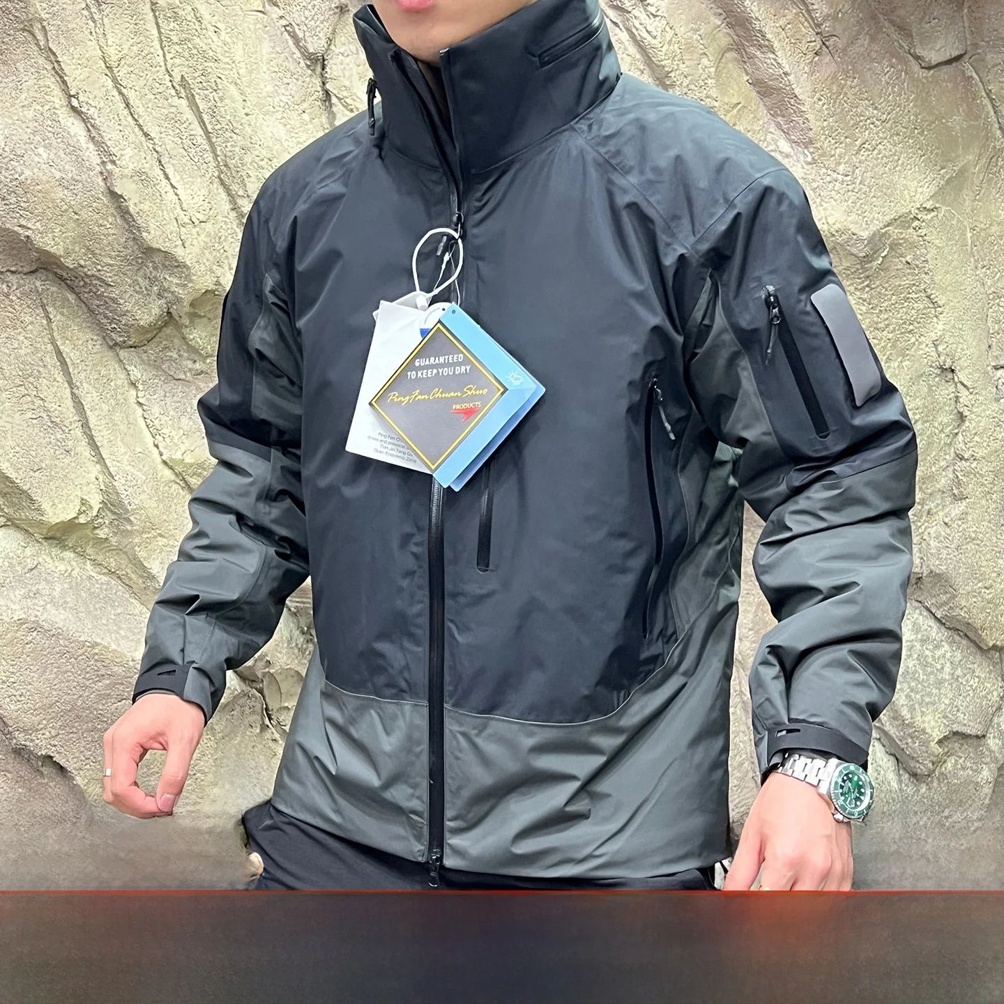 

Outdoor Snow Series SL Full Prure Glue Waterproof Thiened Cotton Jaet Youth Trendy Stand Fit Autumn Winter Hooded