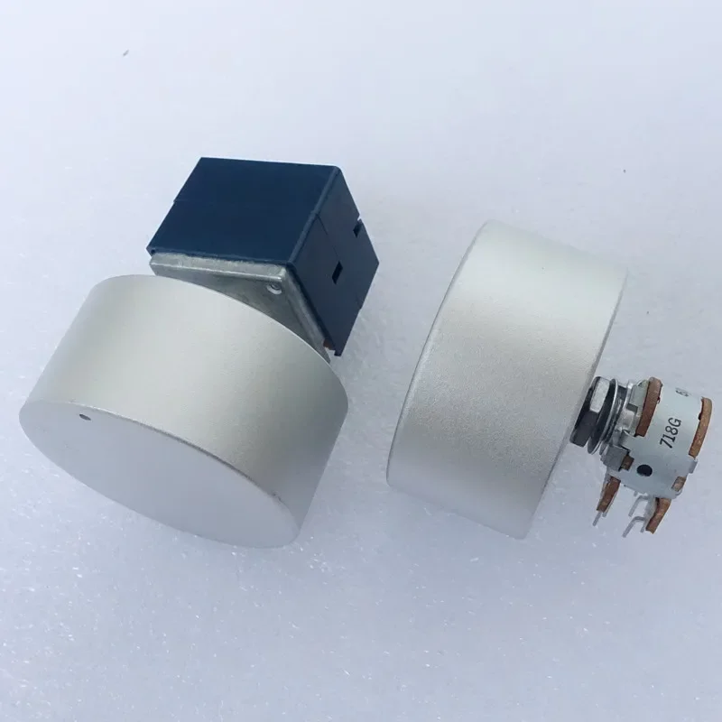 1 szt. Aluminiowe pokrętło potencjometru 44*22*6mm pokrętło piaskowania Cap przełącznik głośności dla wzmacniacza Hi-Fi enkoder regulacja głośności — zdjęcie 4