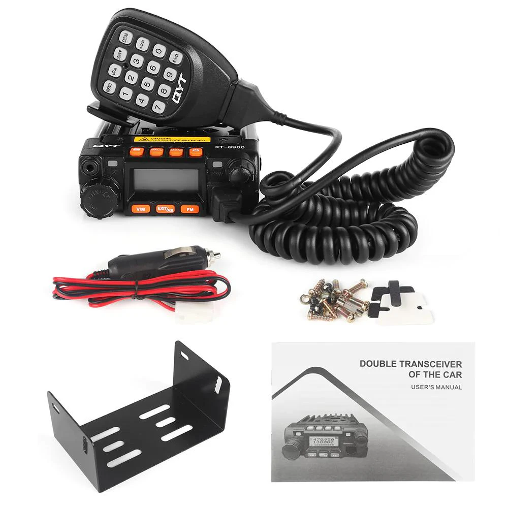 QYT KT8900 Mini VHF UHF dual band Mobile ham Radio Transceiver - 20/25 Watt Handy microphone