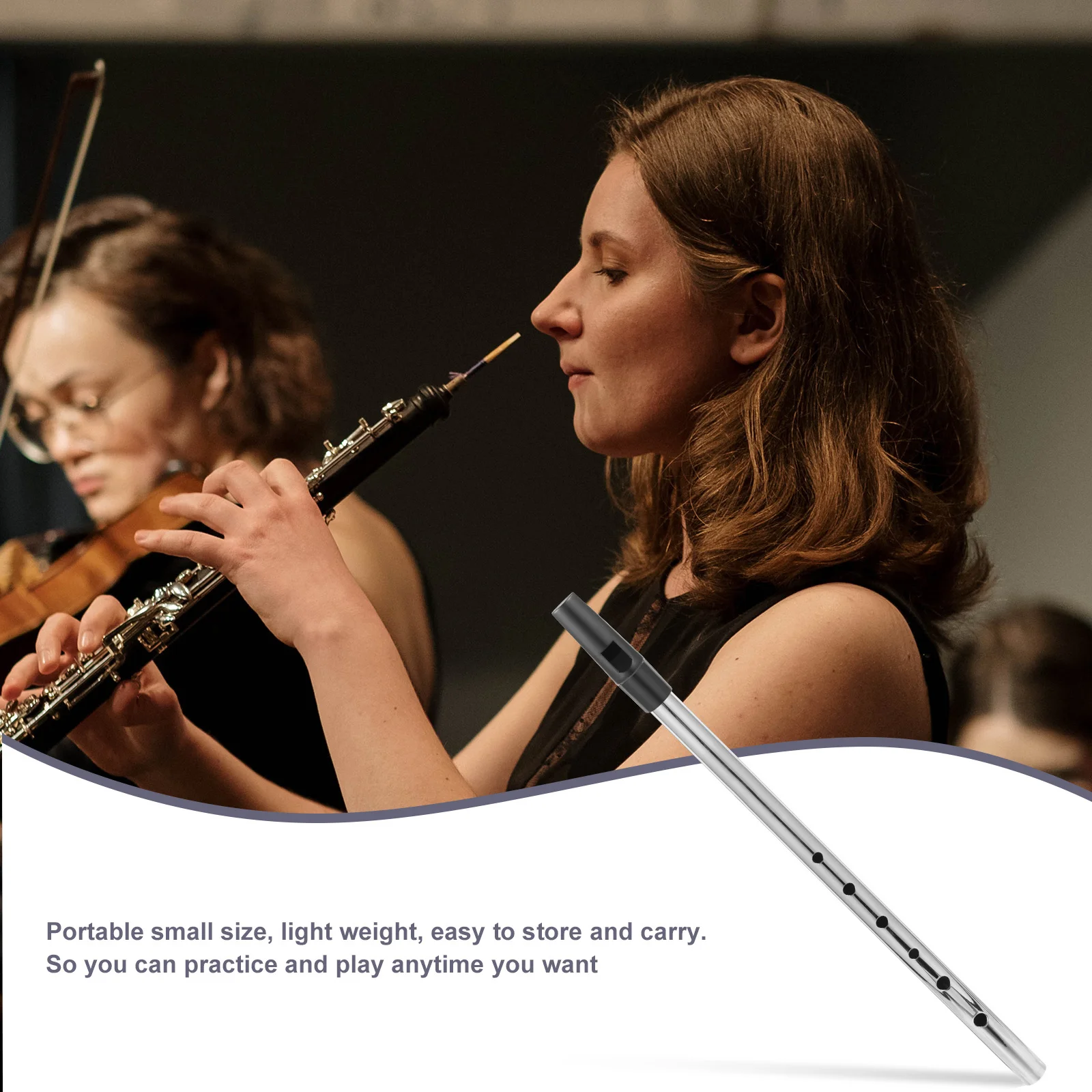 

C Key Metal Ireland Flute Clear Timbre Durable Portable Musical Instrument for Beginners Kids Adults Beginner Flute