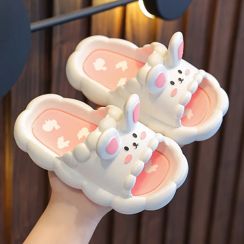 Children Slippers for Boys Summer Cute Cartoon Animals Indoor Girls Shoes Soft Comfortable Non-slip Breathable Kids Beach Shoes