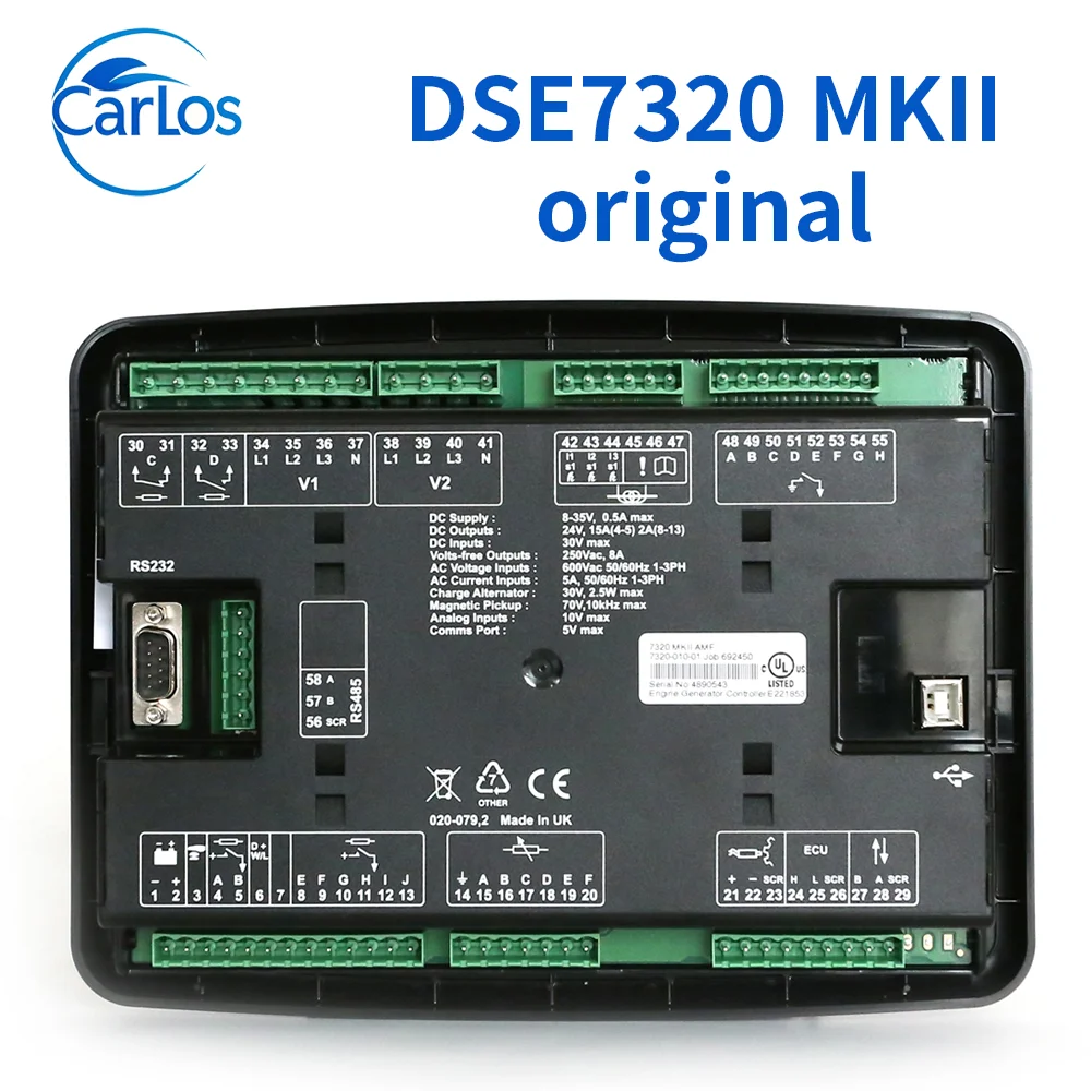 

Original Deep Sea DSE7320 MKII Diesel Generator Controller Panel LCD Display Auto Start Remote Cntrol Module Board Genset Parts