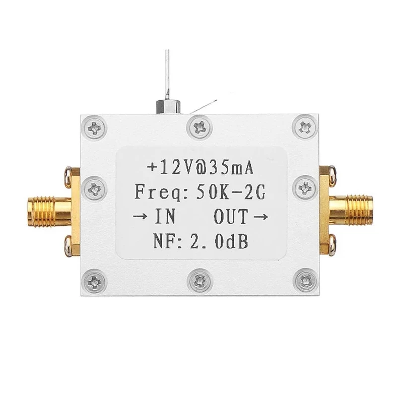 RF Amplifier Low Noise High Gain Amplifier Ham Radio Module LNA 50K-2GHz for RF FM HF VHF / UHF Ham Radio Module