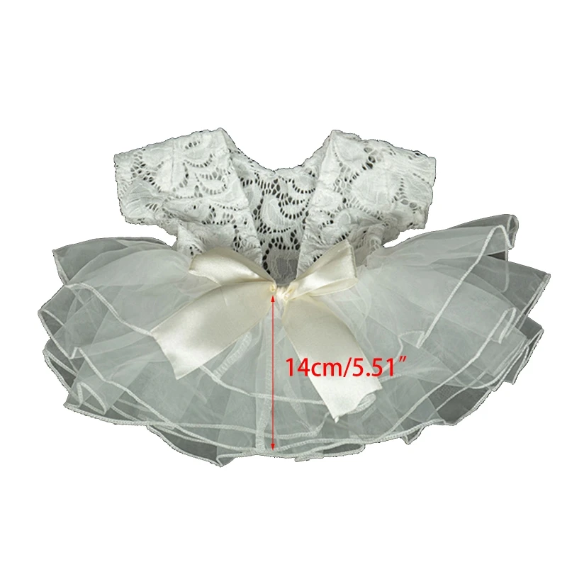 F62D Baby Photography Props Outfit Lace Bowknot Skirt with Flower Headband for Newborn Infant Girls Photo Taking Accessories