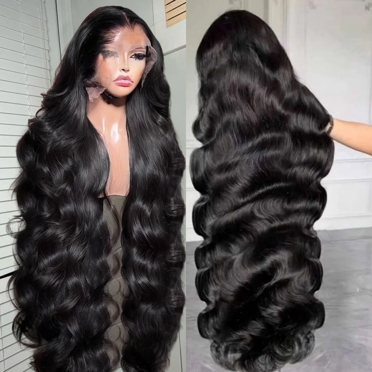

42 Inch Body Wave Wigs Human Hair 13x6 Lace Frontal Wigs Pre Plucked With Natural Hairline 13x4 Transparent Lace Front Hair Wigs
