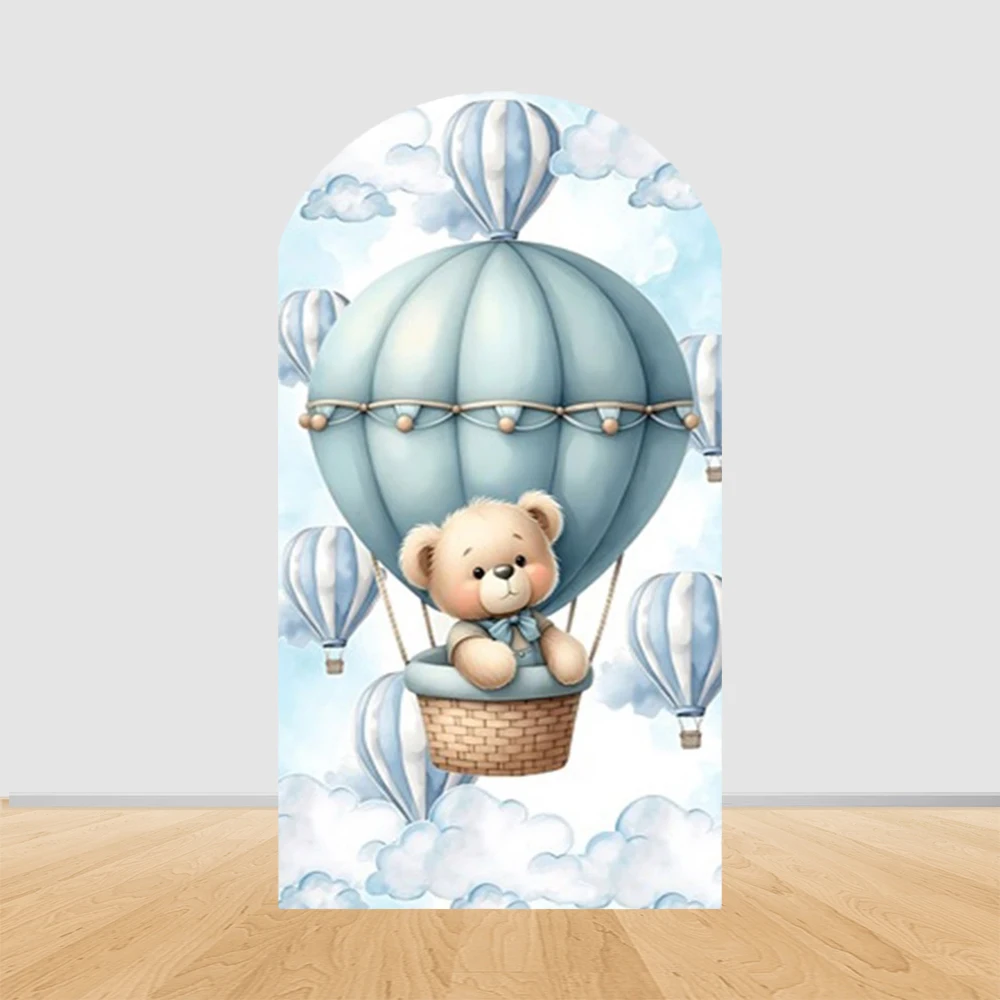Bear Arch Covers Backdrop Wedding Baby Shower Birthday Arched Backgrounds Soft Elastic Double-Sided Fabric Party Decors Props