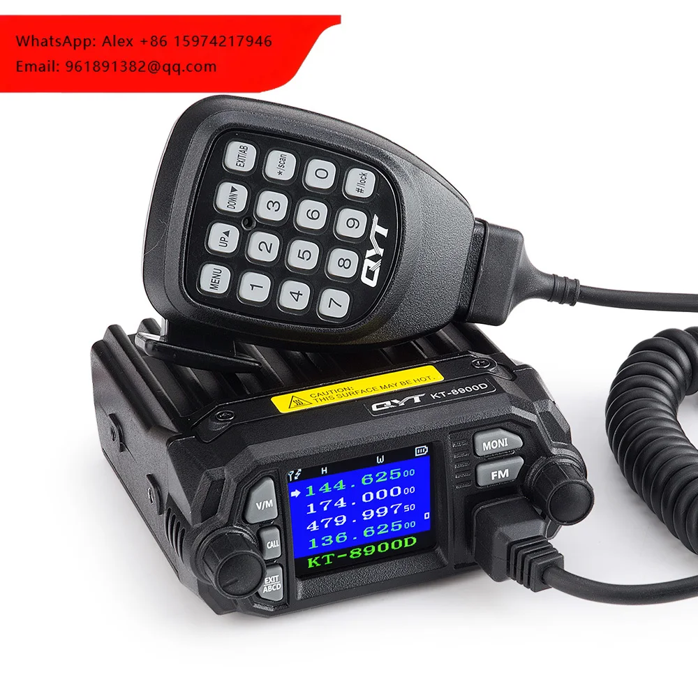

Китайская автомобильная радиостанция QYT KT-8900D с двумя диапазонами, четырьмя режимами ожидания, цветным экраном, миниатюрная, 25 Вт/20 Вт