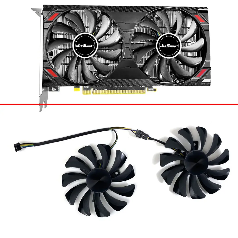 

NEW 2PCS 85MM 4PIN Cooling Fan RX5500XT 8G GPU FAN For JIESHUO RX5500XT 8G Video Card Fan