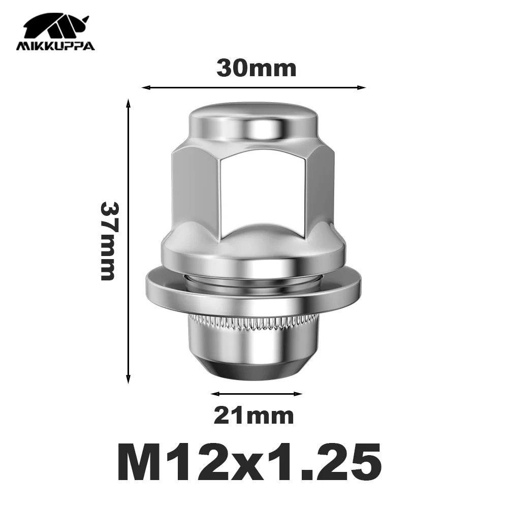 MIKKUPPA M12x1.25 Forged Alloy Lug Nuts Black Silver Hex M12x1.5 Wheel Nuts For Subaru Nissan Infiniti Suzuki