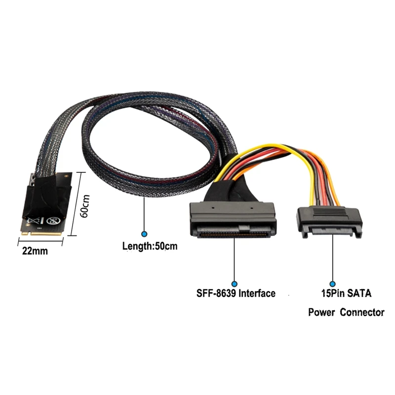 1PC Cable Adapter M.2 M-Key To U.2 SFF-8639 Cable For 750 P4610 Samsung 983 SFF-8639 Adapter Cable