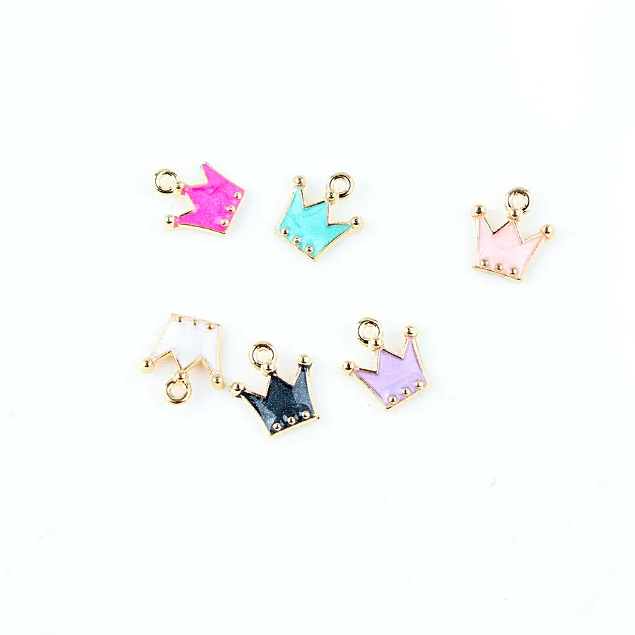 20pcs/lot  crown size 10*12mm pendant alloy enamel charm DIY accessories of necklace bracelet headdress handmade fitting