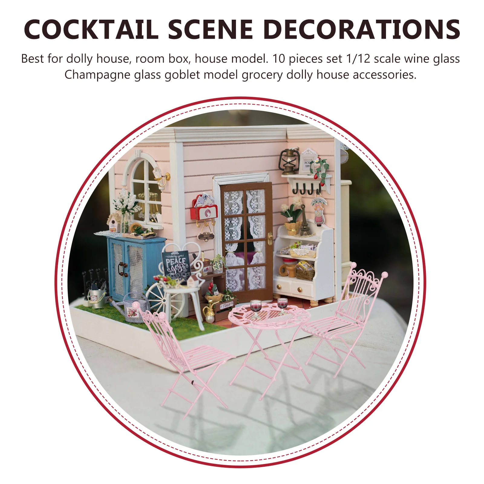 10-delige miniatuur glazen ornamenten glazen decor cocktailbeker Margarita gassen fluit miniaturen Pvc reizen