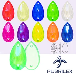 Drop Neon K9 Glass Sewn Strass Edges with chamfers Rhinestones Sewing fluorescent rhinestone Crystals Diamond for Garment Dress