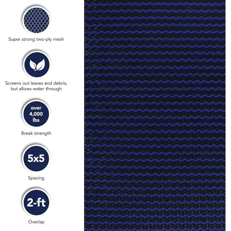 غطاء أمان مستطيل في حوض السباحة الأرضي ، غطاء بلو ، 14 قدم × 28 قدم