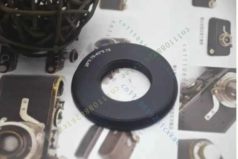Thread Transition Fitting, M26‑M49 Adapter Ring 26x0.75mm Female to 49x0.75mm Male for Camera Lens Photography Accessory