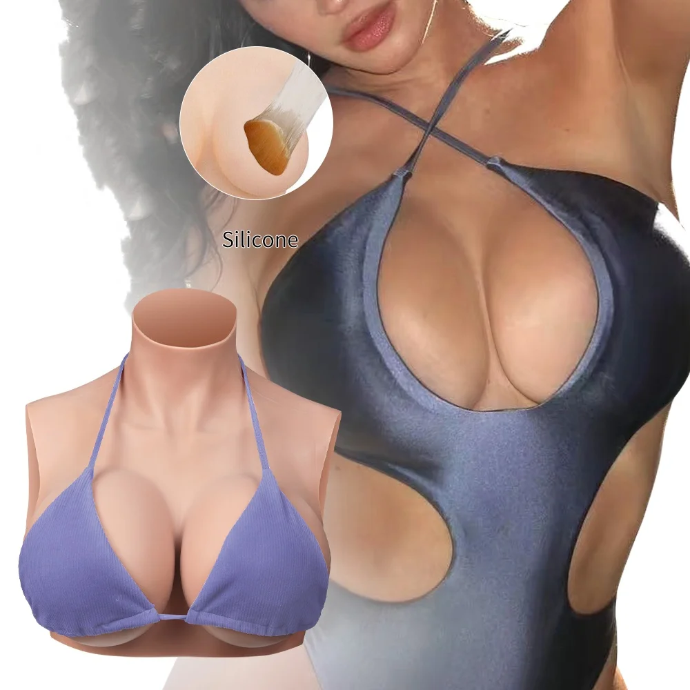 

1 piece of fake chest silicone breastplate C/D/E/G cup breastplate suitable for cross-dressers, transgender, drag queens,