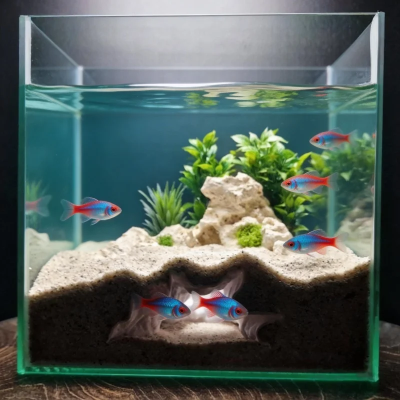The well structured aquarium fish and shrimp caves are also hiding places for small reptiles and amphibians