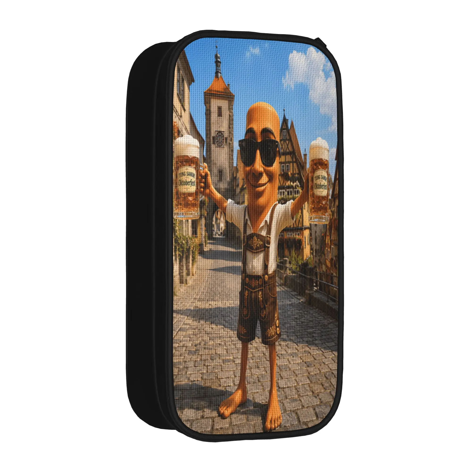 Partying with German Beer Lovers Bavarian Style Tung Sahur Pencil Case  College Pencil Box Students Canvas School Pencil Cases