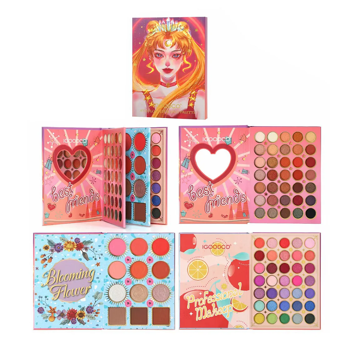 6 in 1 Splashy Candies 82 Colors Eye Shadow Palette Vivid Summer Look Eyes Makeup Glitter Shimmer Matte Eyeshadow Powder