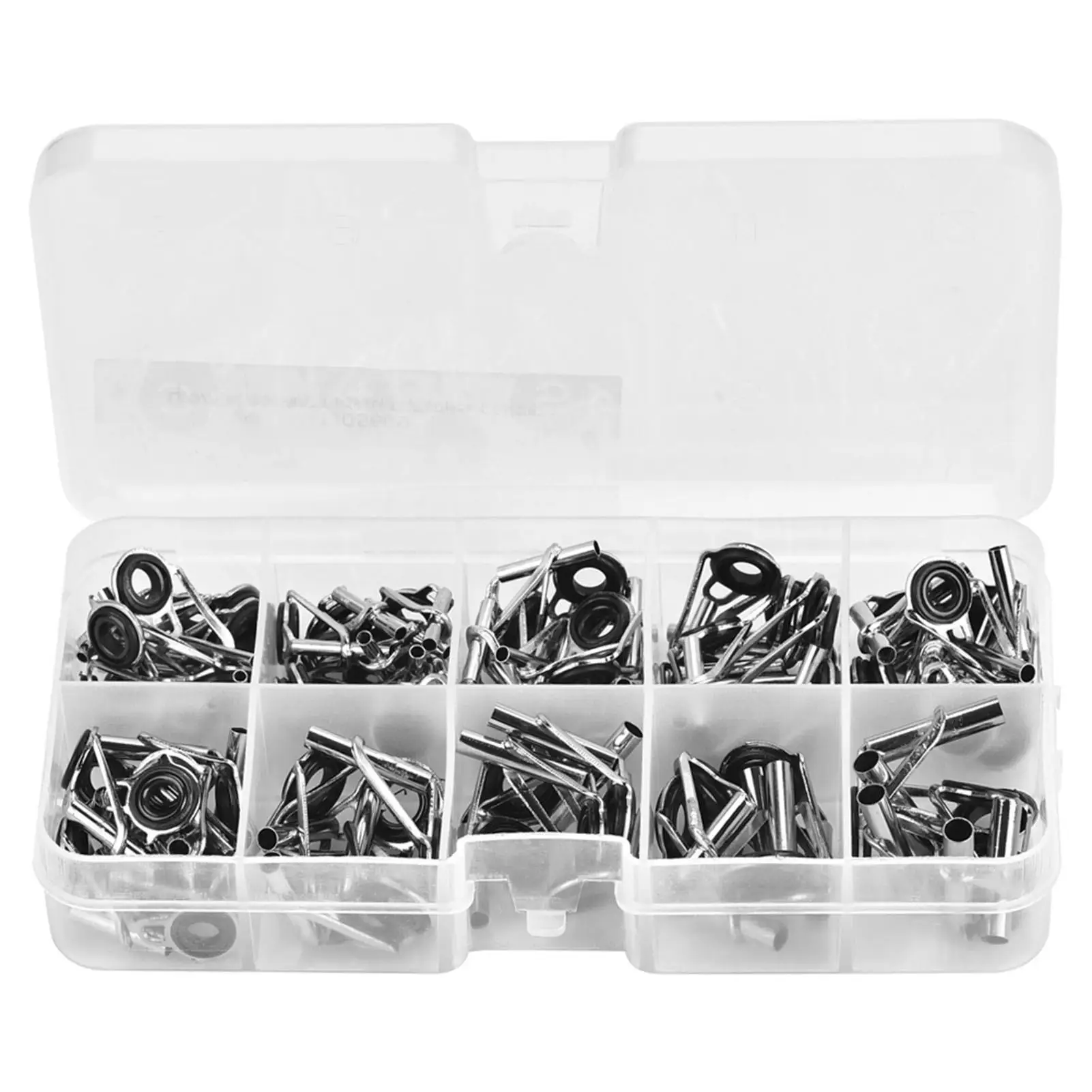 80pcs Fishing Rod Repair Kit - Stainless Steel Eye Rings & Ceramics Guides, Size 1-10# for DIY Fixes