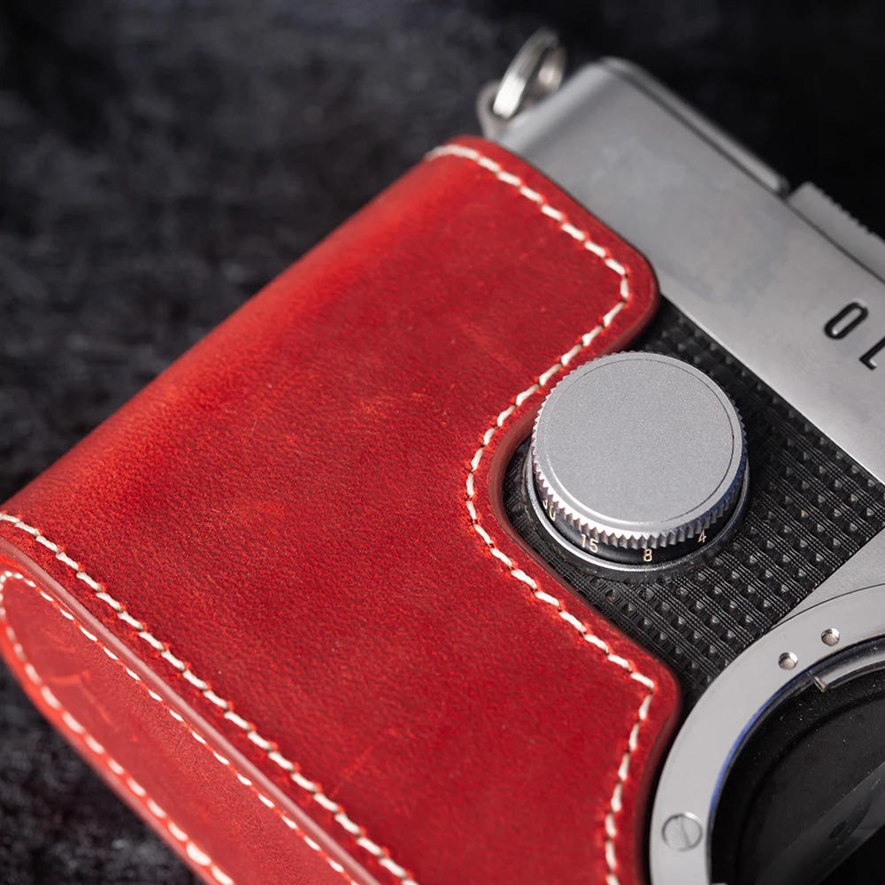 Retro Handmade Camera Bag For OLYMPUS PEN-FT OM-1/1N OM-2/2N OM-3 OM-4/4TI Case Protective Case Genuine Leather Half Case