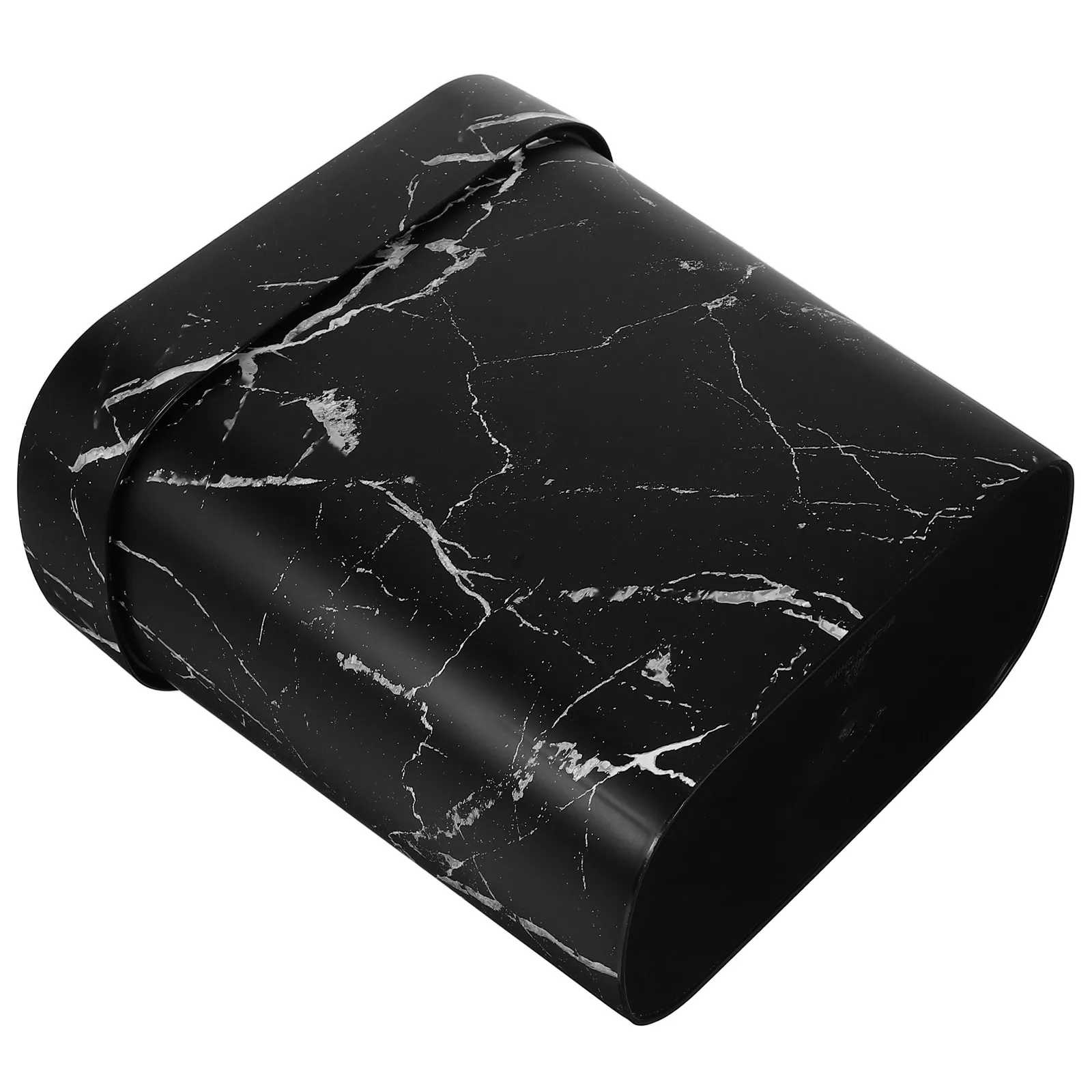 

Marble Pattern Oval Trash Can Plastic Wastebasket Narrow Open Top Garbage Bin for Kitchen Bathroom Bedroom Marble Wastebasket