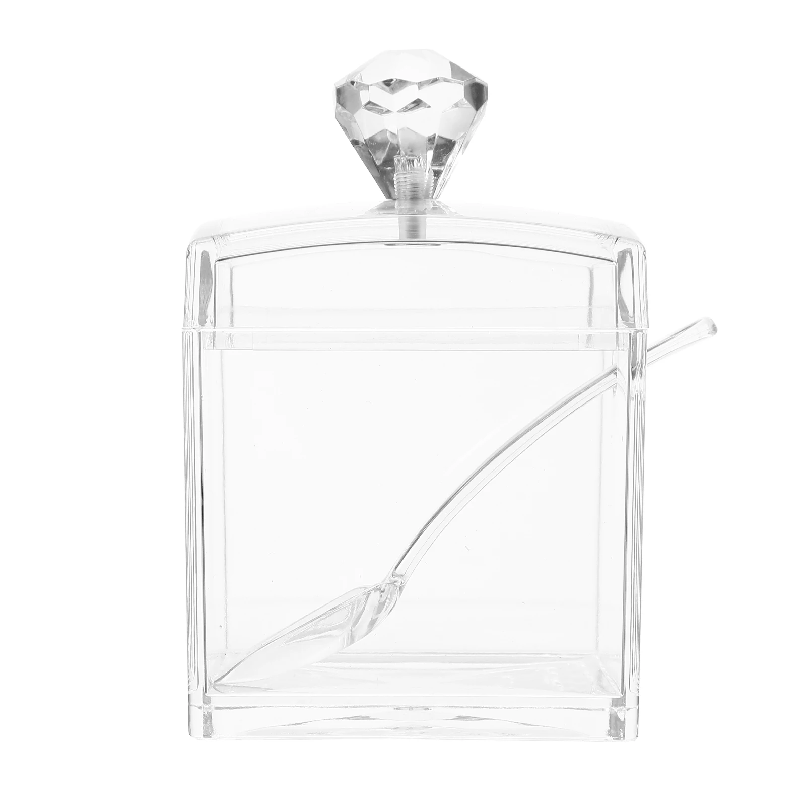 

Square Acrylic Seasoning Jar Large Capacity Kitchen Storage Container for Salt Sugar Pepper Spice Box with Lid Spoon