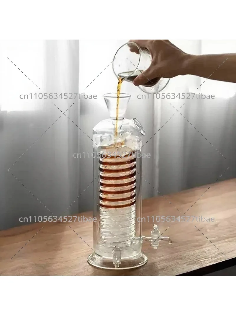 Extreme Speed Cooling Pot Ice Drop Cold Brew Coffee Tea Maker High Borosilicate Glass Drip Filter