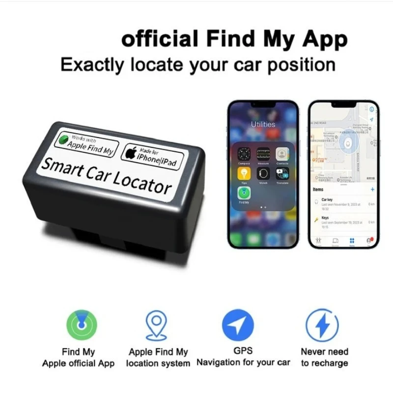 Mini GPS Tracker For Car OBD2 Locator For Apple Find My Tag OBD GPS Monitor Tracker Vehicle Anti-lost Free App