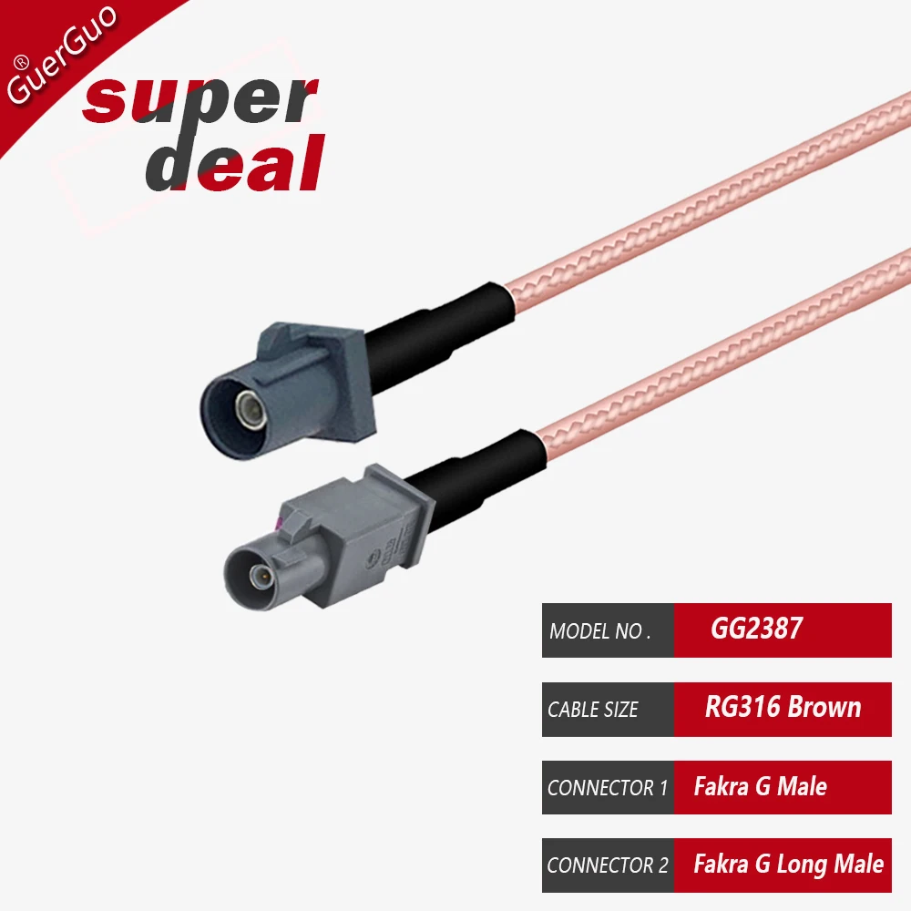 RF Coaxial RG316 Cable Fakra G RAL 5005 Male And Female GPS Antenna Extension Cord Pigtail for Car GPS Telematics Navigation