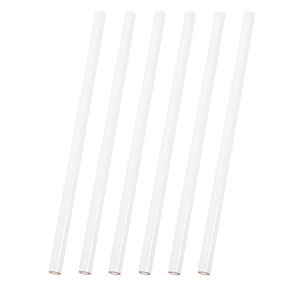 6 Pcs Painting Materials White Painted Pen Chalk Pens Wooden Pencils for Fabric