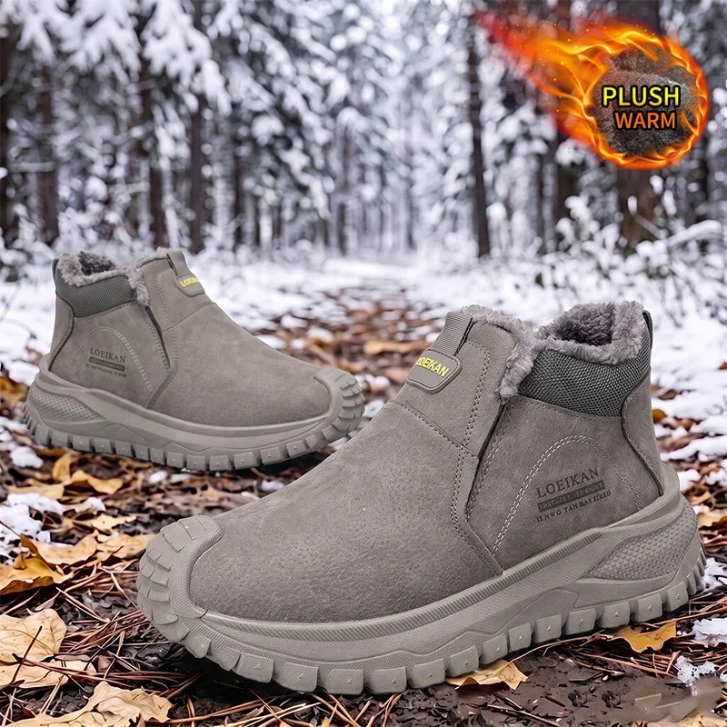 Mehrfarbige Herren-Winterstiefel, warm, knöchelhoch, zum Hineinschlüpfen, rutschfest, für kaltes Wetter, für den täglichen Gebrauch. – Detail 7