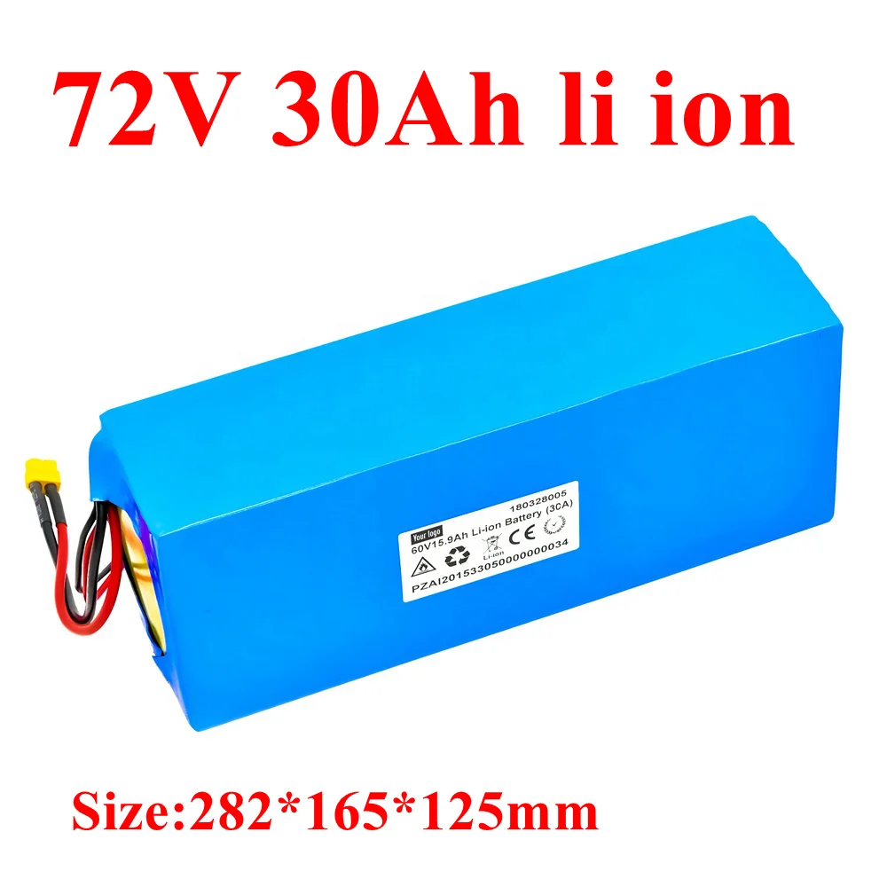 72v 30Ah lithium ion battery li ion BMS for bike 3500w 3500w motor Vehicle tricycle scooters Go Cart skateboad +10A charger