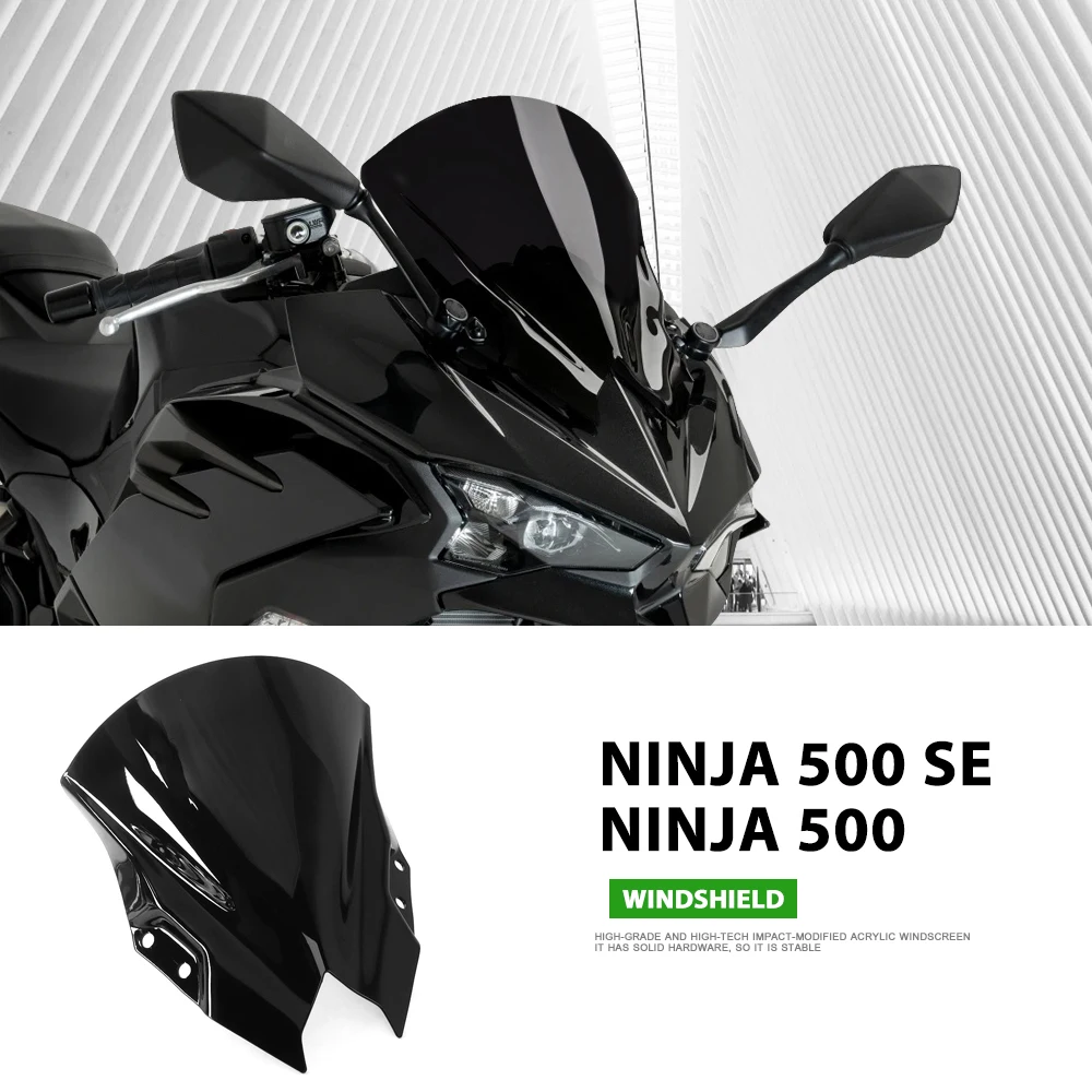 New Windscreen Windshield Wind Shield Screen Protector Motorcycle For Kawasaki Ninja 500 Ninja500 NINJA 500 SE 2024 2025