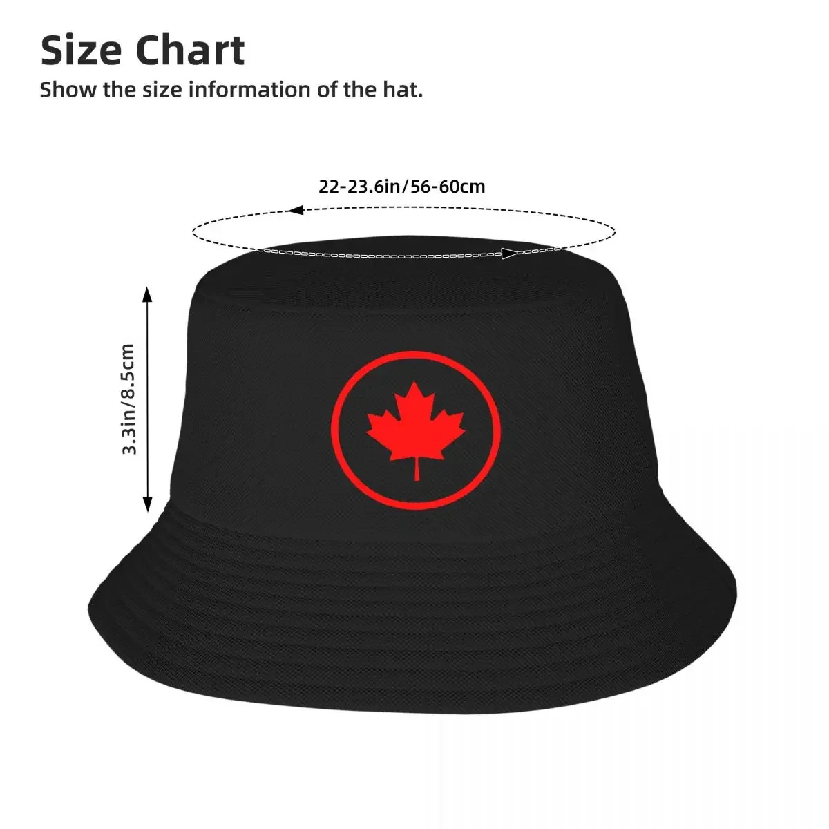 Custom Canadian Flag Canada Maple Leaf Beach Bucket Hat Women Men Unisex Summer Fisherman Cap