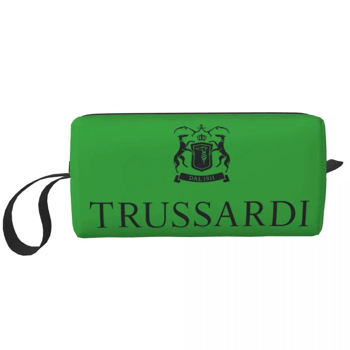 

Custom Cute Trussardis Logo Travel Toiletry Bag for Women Makeup Cosmetic Organizer Beauty Storage Dopp Kit