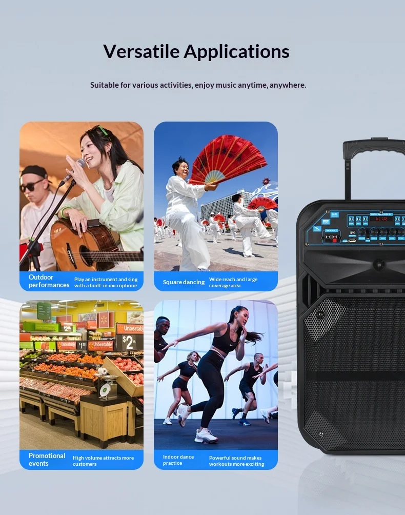 Wireless Bluetooth Speaker Karaoke Machine with 2 Microphone Home Outdoor Party Karaoke System Portable Remote Control