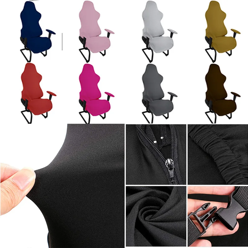 Ergonomic Computer Gaming Chair Cover Slipcover Stretch Office Seat Chair Cover Reclining Racing Ruffled Gamer Chair Covers