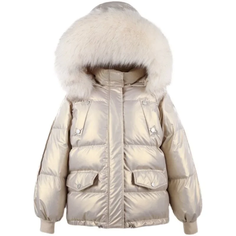 Parkas con capucha para mujer, Parkas de piel de algodón para otoño e invierno, abrigos gruesos Maxi acolchados, chaquetas holgadas con bolsillos, prendas de vestir cálidas para mamá coreanas