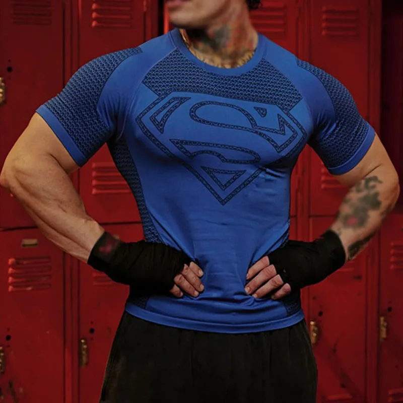 2026New Men's High Elastic Quick Dry Sports T-Shirt Tight Workout Breathable Summer Gym Trendy Short sleev tops Training T-shirt