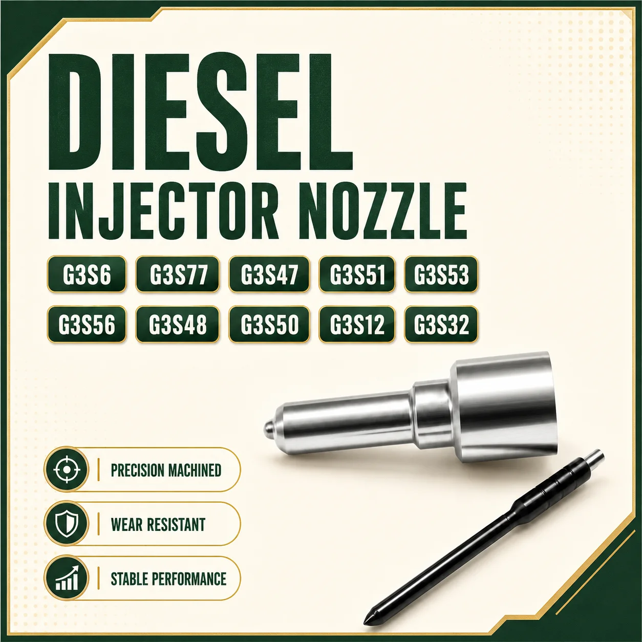 The New G3S6/G3S77/G3S47/G3S51/G3S53/G3S56/G3S48/G3S50/G3S12/G3S32 Diesel Common Rail G3S Series Fuel Injector Nozzles.LG2130