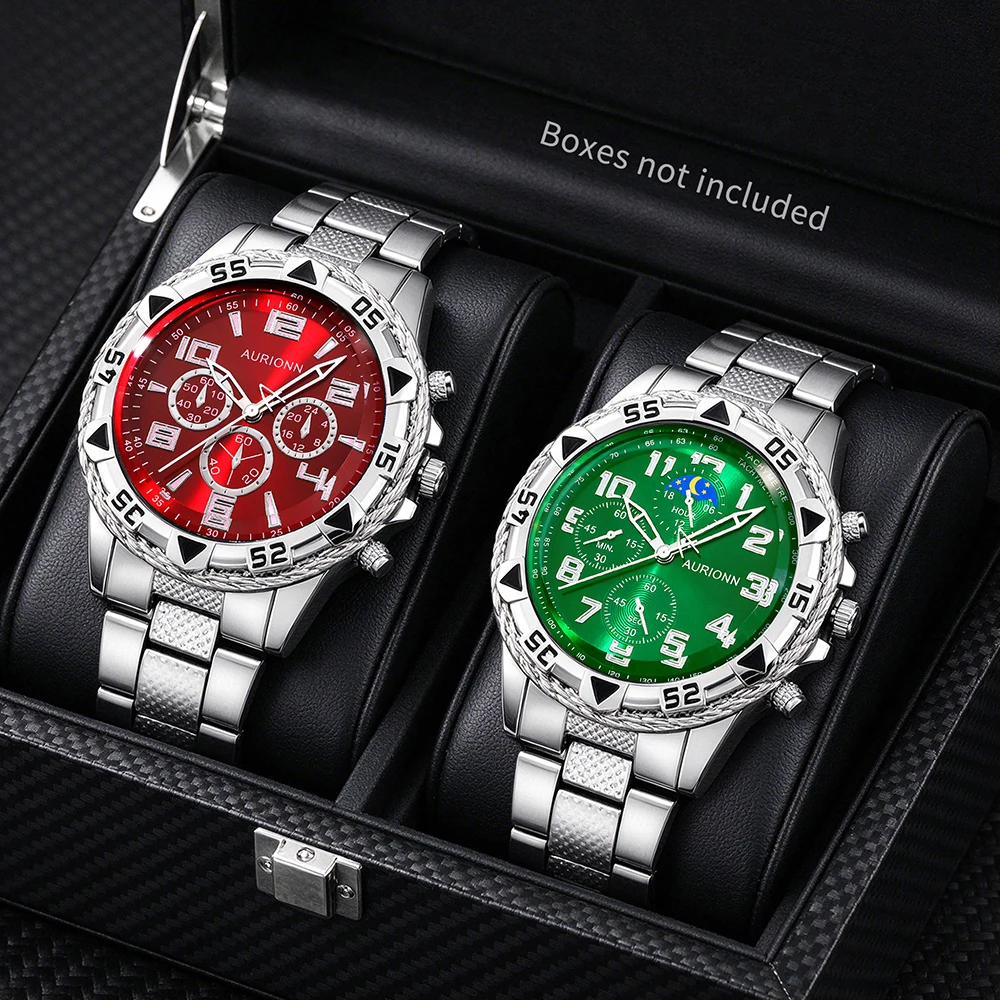 2/3Pcs Men's Watch Set, Light Luxury Grand, Perfect Gift For Eid Al-Fitr, Christmas, Graduation Season, Birthday