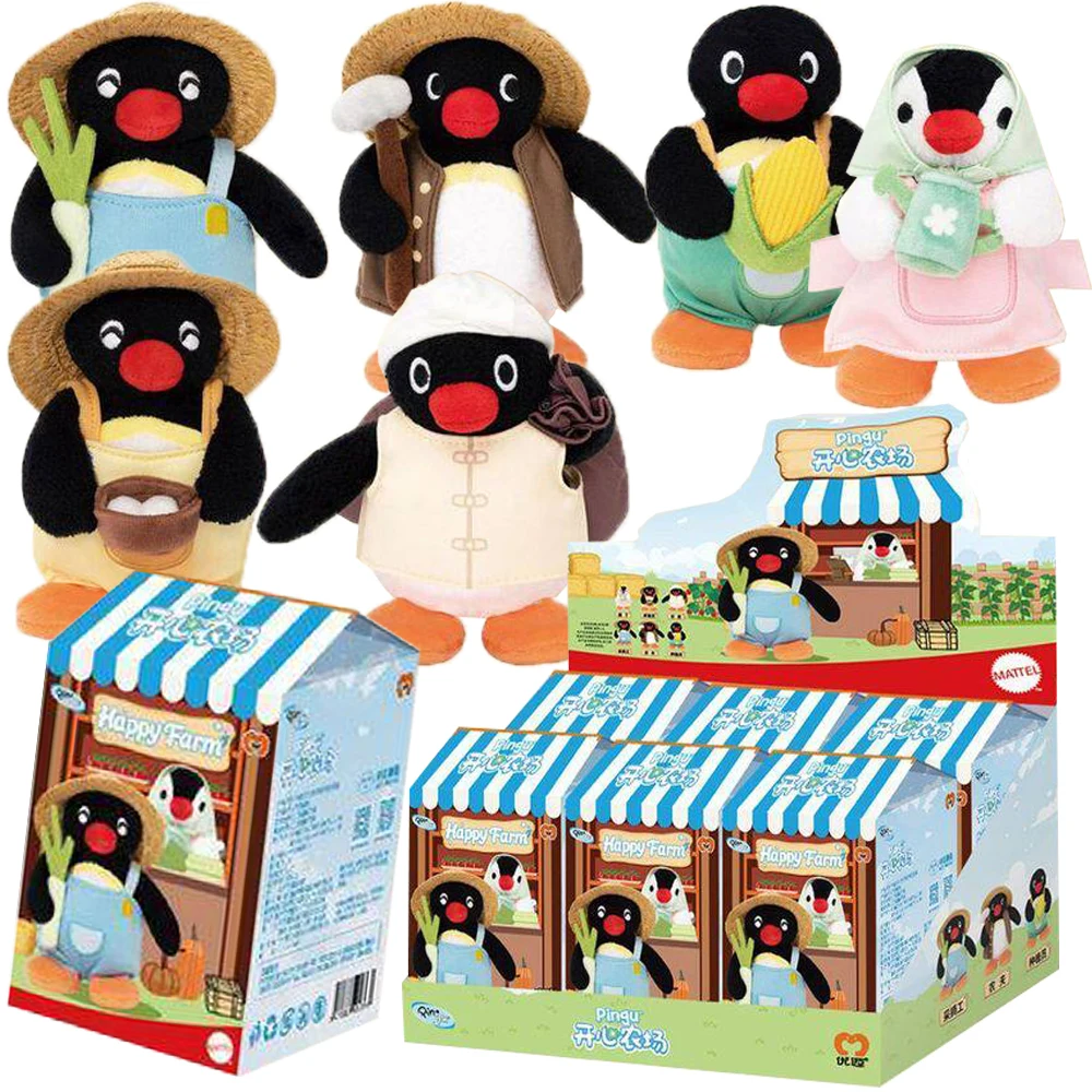 

Original Pingu Pendant Blind Box Cartoon IP Star Happy Farm Series Cute Soft Doll Model Backpack Fun Decoration Kids Toys Gifts
